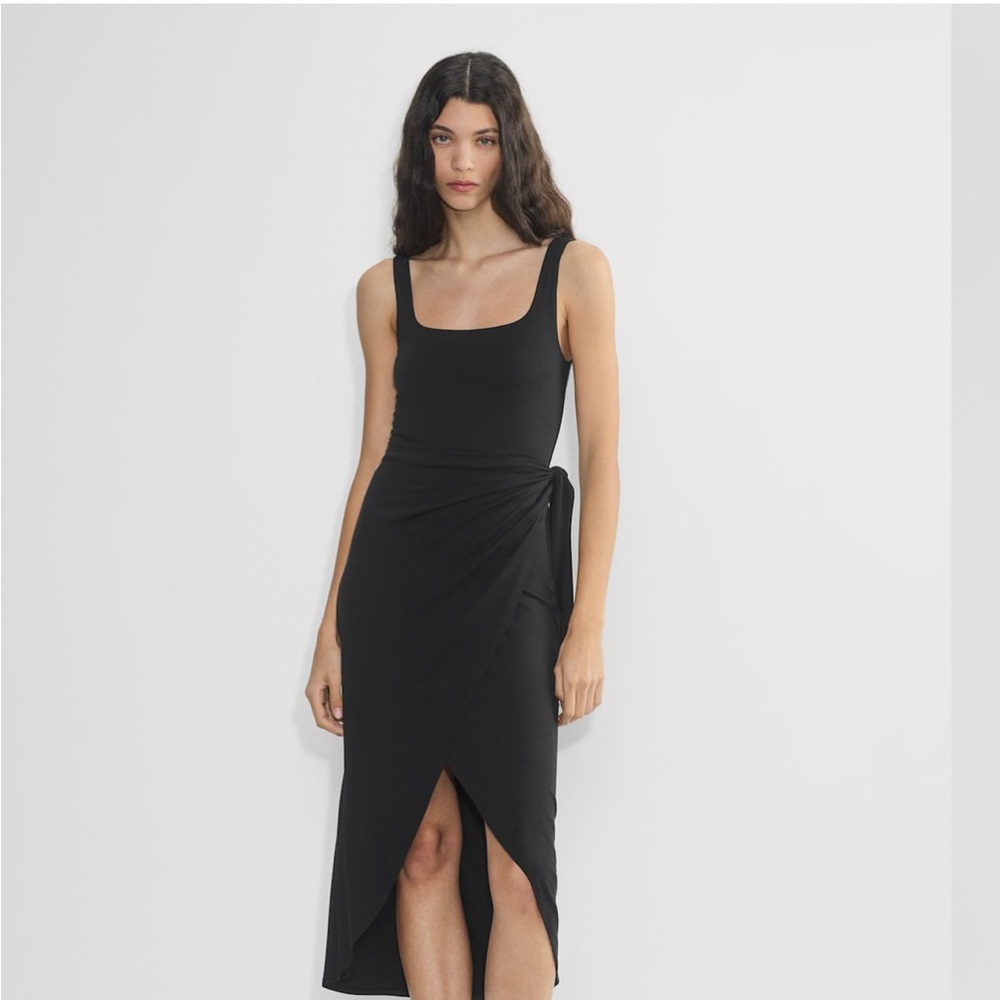 Aritzia Wilfred Black Saturn Midi Dress